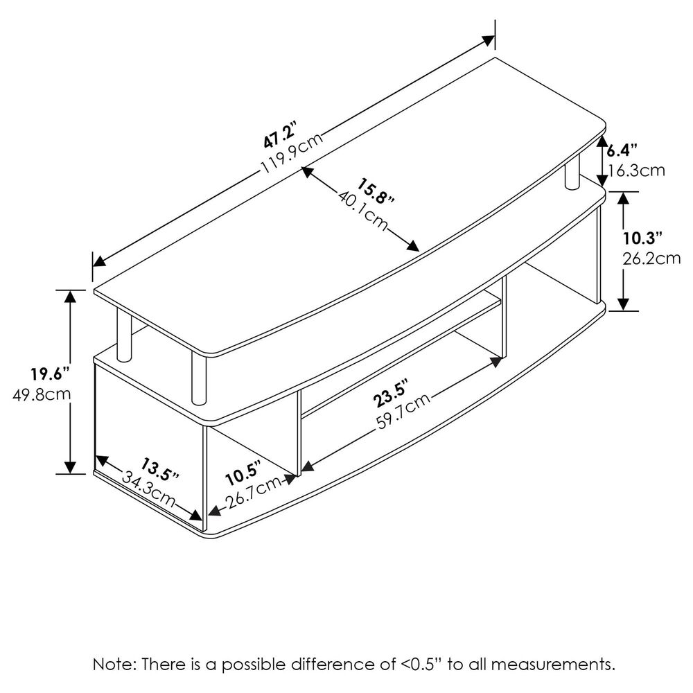 HOMLUX 47.2" Large Entertainment Center Stand for TV up to 55" in Amber Pine and Black, , large