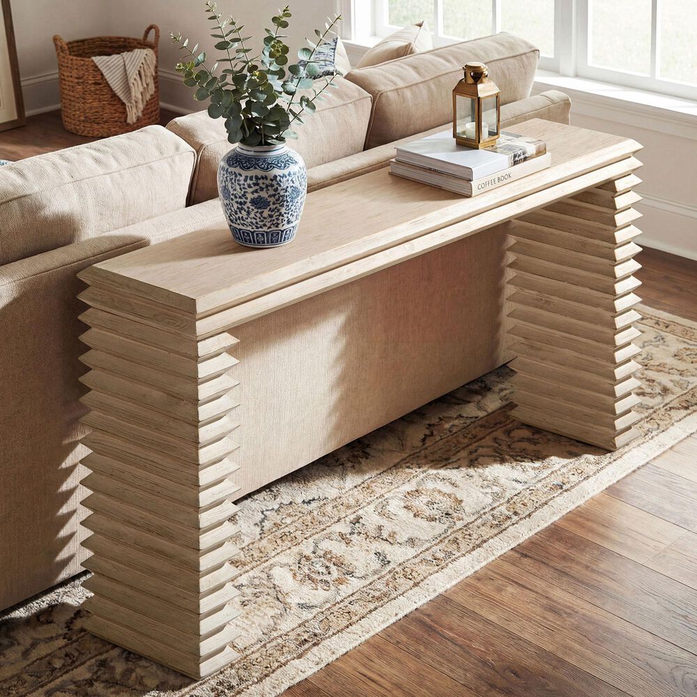 Jennifer Taylor Home Veda Console Table in Whitewashed Natural, , large