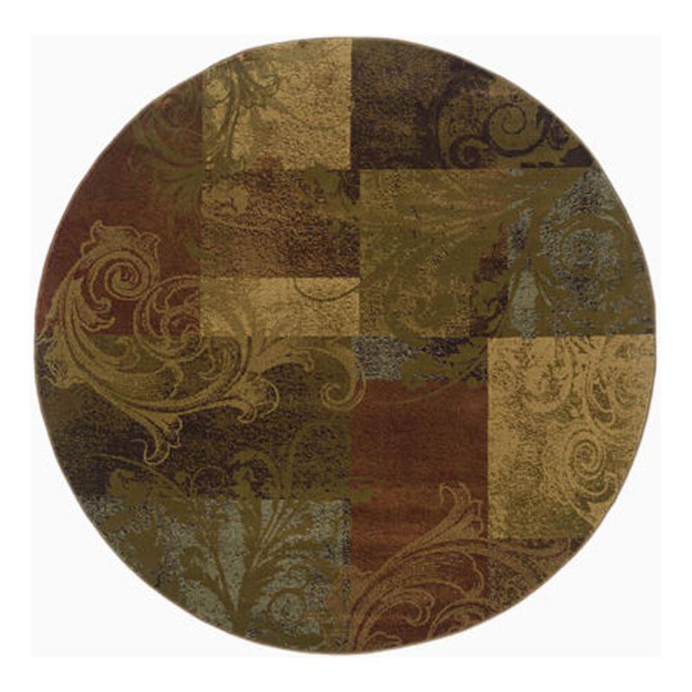 Oriental Weavers Hudson 36G 7'8" Round Green Area Rug, , large