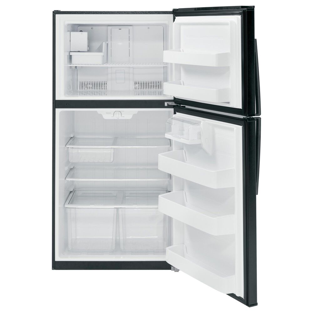 GE Appliances 21.1 Cu. Ft. Top Freezer Refrigerator in Black, , large
