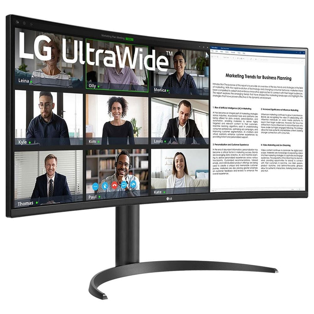 LG 34&quot; UltraWide QHD Curved Monitor with USB-C in Black, , large
