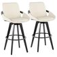 LumiSource Cosmo 30" Swivel Barstool with Cream Upholstery in Black (Set of 2), , large