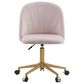 Linon Home Decor Adalynn Swivel Desk Chair with Blush Pink Cushion in Gold, , large