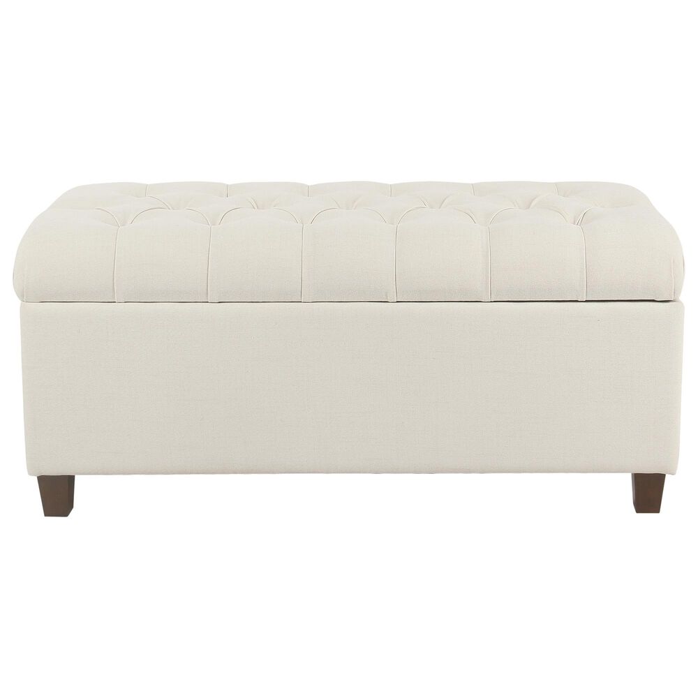 Kinfine Ainsley Storage Bench with Neutral Cushion in Dark Walnut, , large