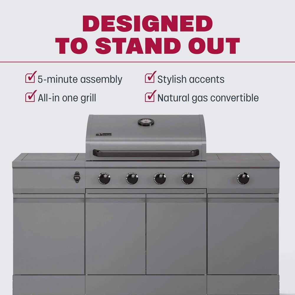 Tytus Fresno 5-Burner Convertible Grill in Gunmetal and Graphite, , large