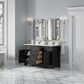 James Martin Vanities Brookfield 60" Double Bathroom Vanity in Black Onyx with Single Hole 3 cm White Zeus Quartz Top and Rectangular Sinks, , large