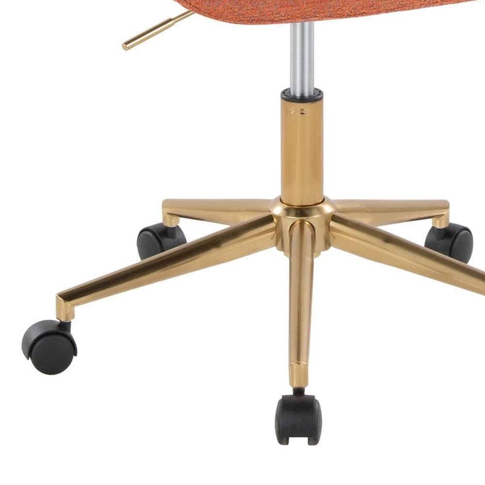 Lumisource Margarite Task Chair with Orange Fabric Cushion in Black, , large