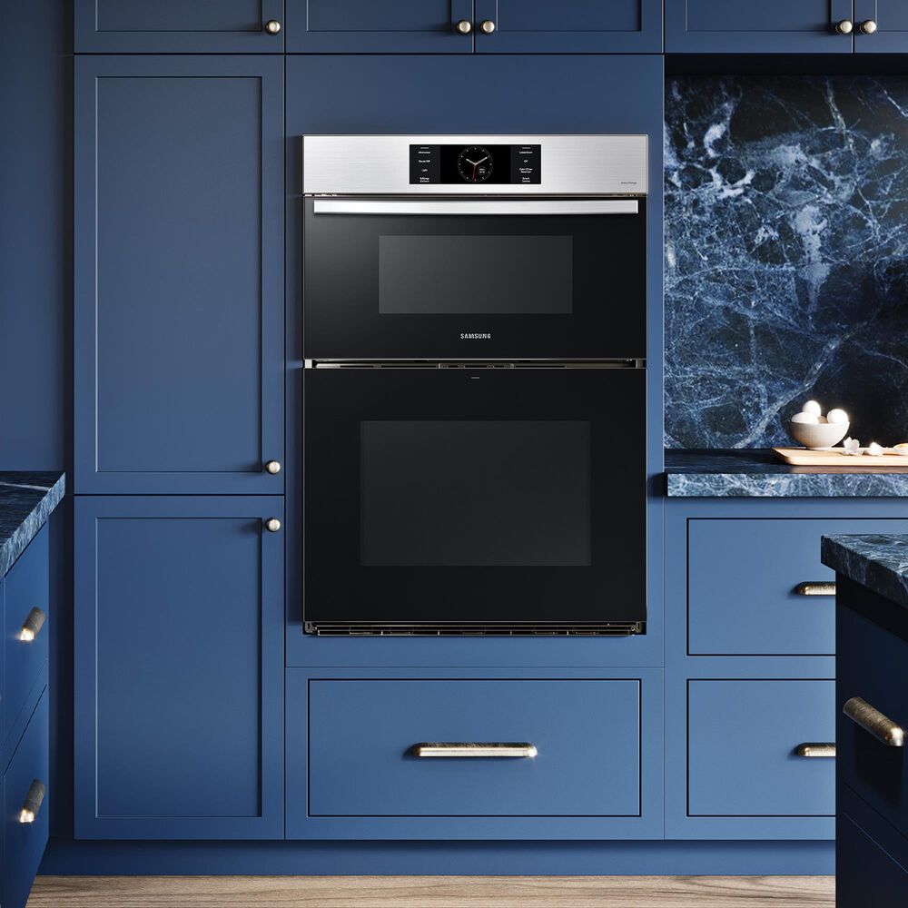 Samsung Bespoke 2-Piece Kitchen Package with Bespoke 30" Combination Wall Oven and 30" Gas Cooktop in Stainless Steel, , large