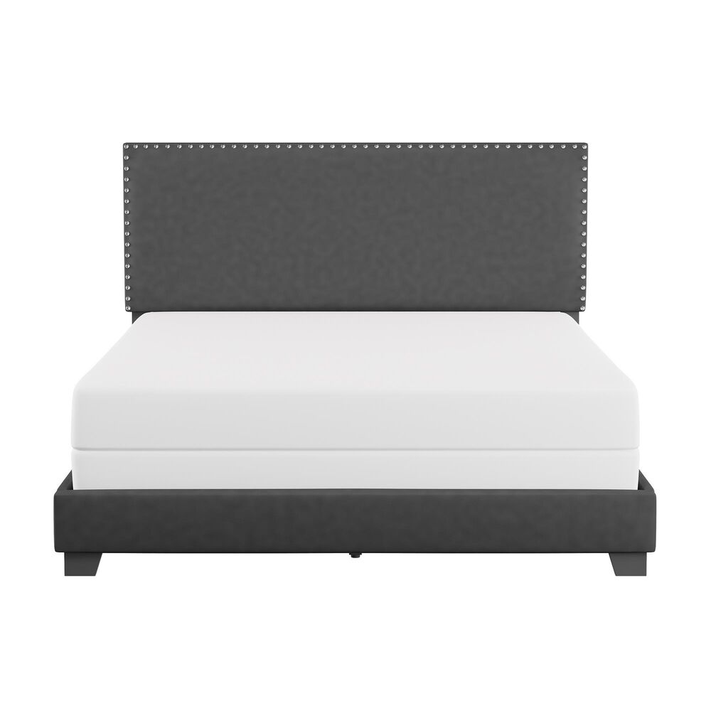 Richlands Furniture Willow Queen Upholstered Panel Bed in Gray Fog and Espresso, , large