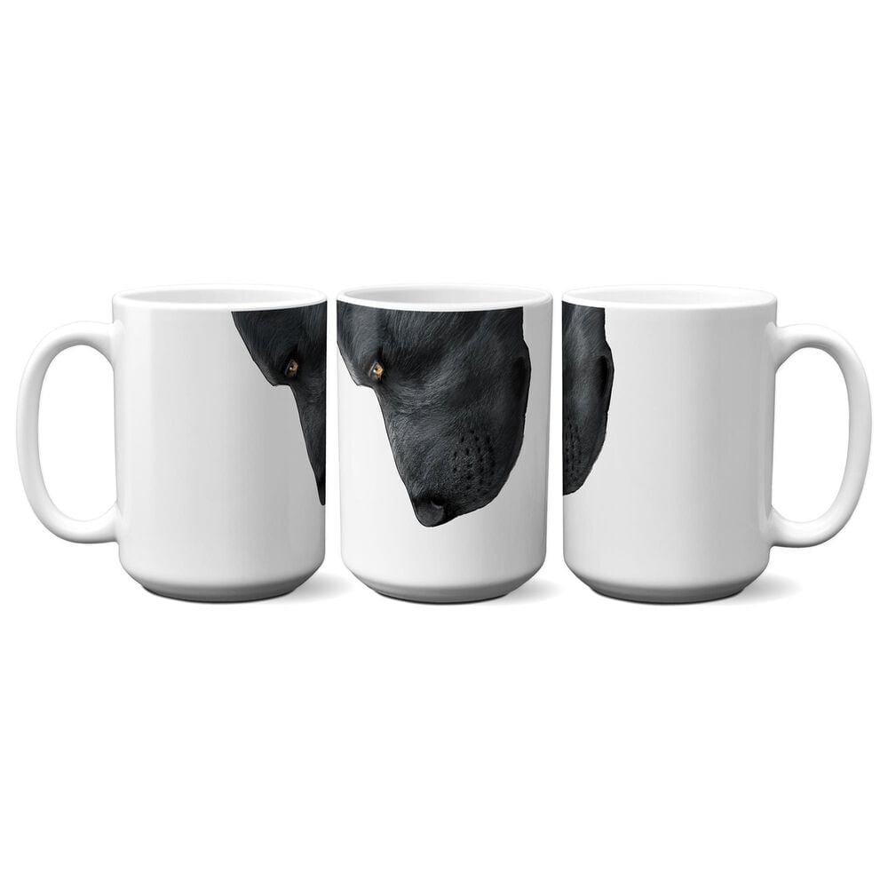American Brand Studio 15 Oz Black Labrador Snout Mug in White, , large