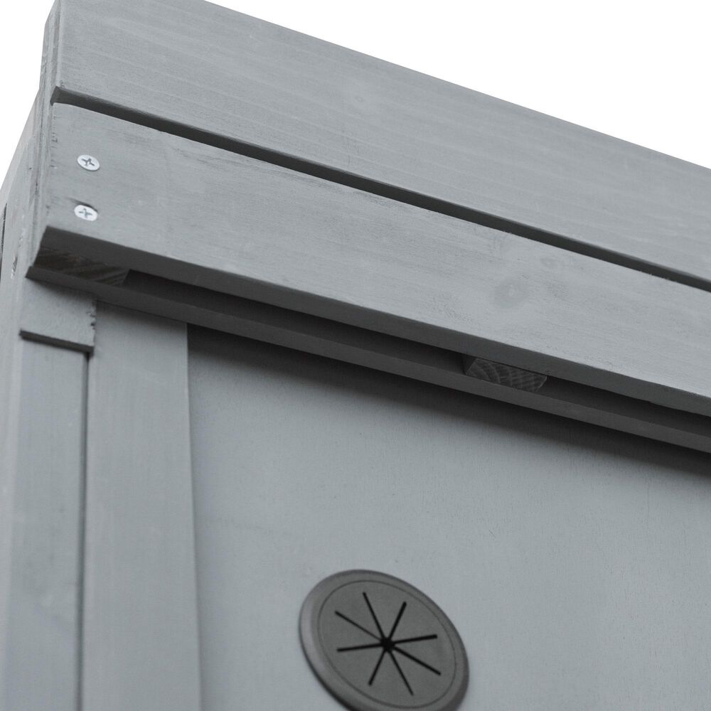 HOMLUX 39" Outdoor Kitchen Island with Stainless Table Top in Grey Blue, , large
