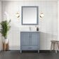 Lexora Home Jacques 30" Single Bathroom Vanity in Dark Grey with 2 cm White Cultured Marble Top and Rectangular Sink, , large