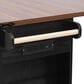 HOMLUX 53" Farmhouse Kitchen Island with Two Tempered Glass Cabinet Doors in Black, , large