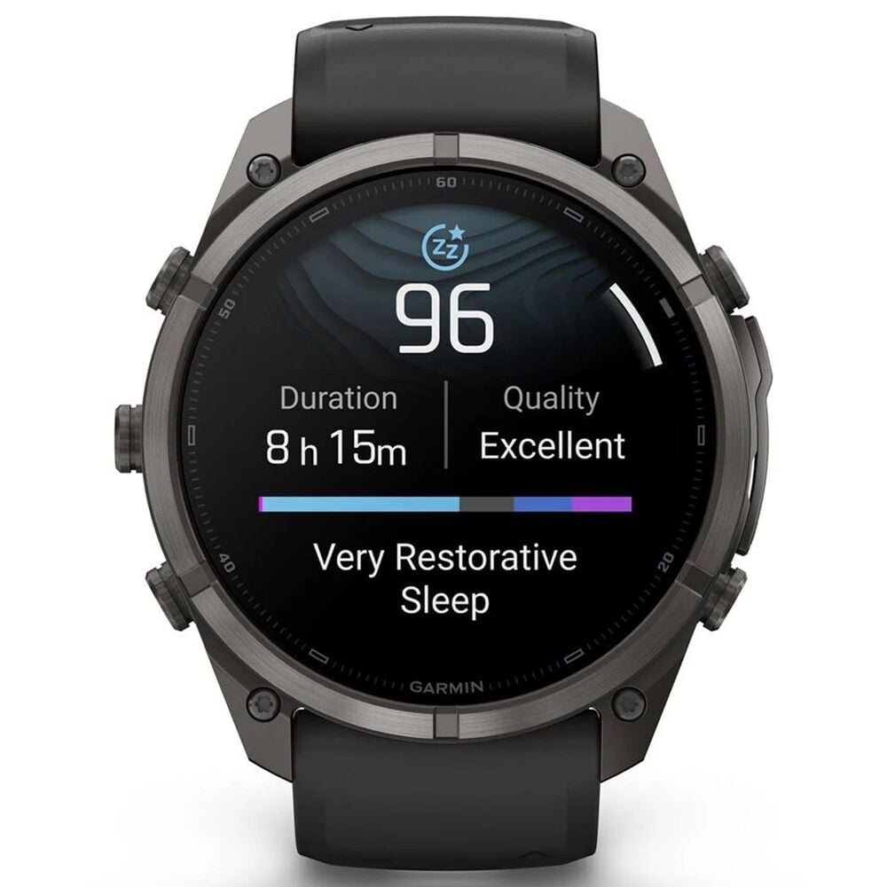 Garmin fenix 9 Pro Smartwatch 51mm Carbon Gray DLC Titanium with Black and Pebble Gray Silicone Band, , large
