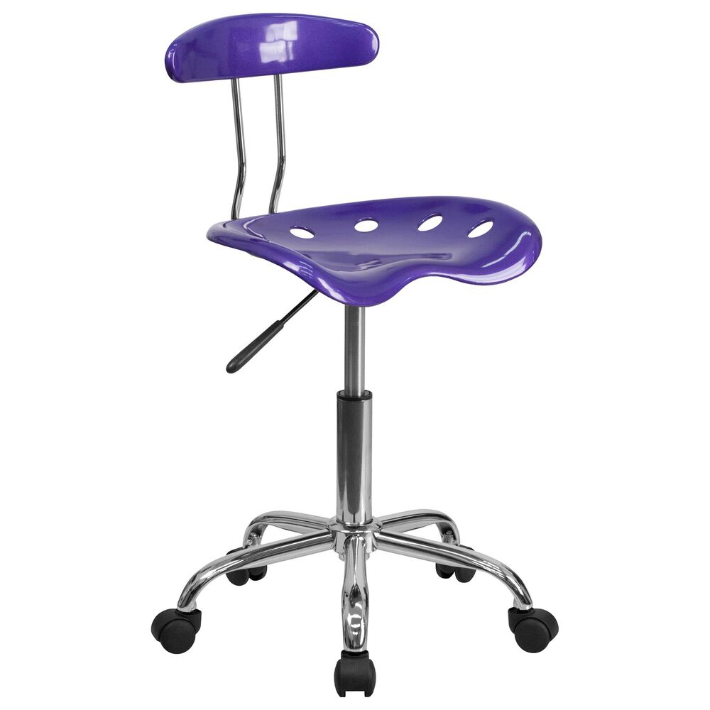Flash Furniture Vibrant Swivel Task Chair in Purple, , large