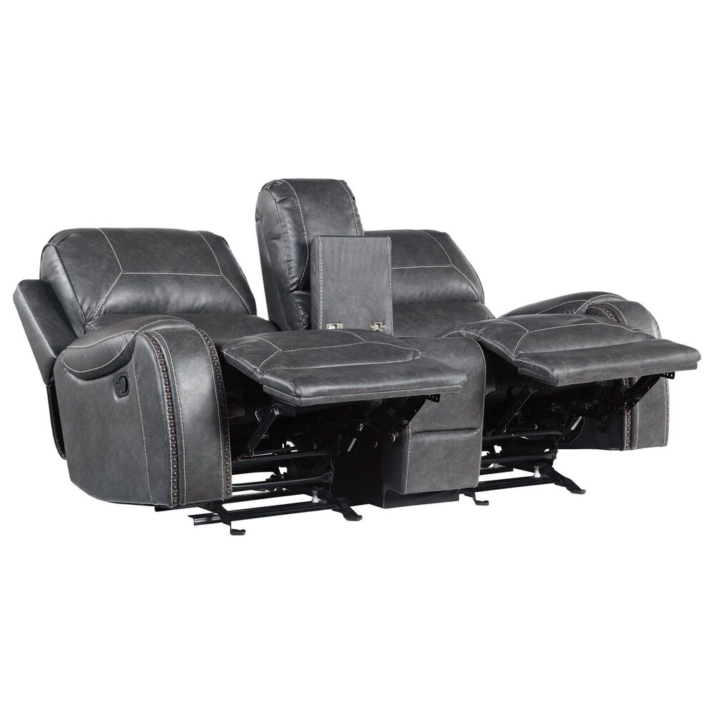 Steve Silver Keily Manual Reclining Loveseat in Dove Grey, , large