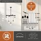 Vaxcel Kassidy 5-Light Chandelier in Black and Natural Brass, , large