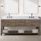 Lexora Home Norwalk 80" Double Bathroom Vanity in Grey Oak with White Carrara Marble Top  and Rectangle Sink, , large