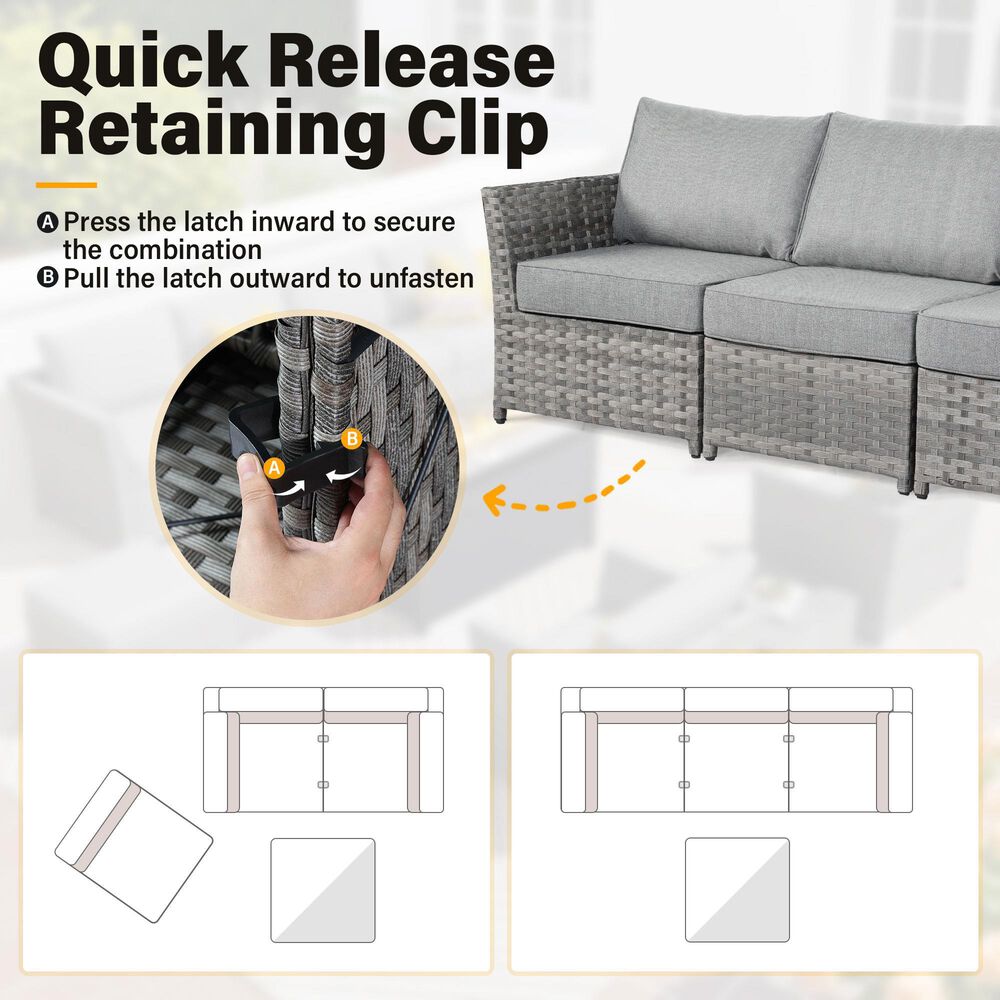 HOMLUX 12-Piece Patio Conversation Set in Dark Gray, , large