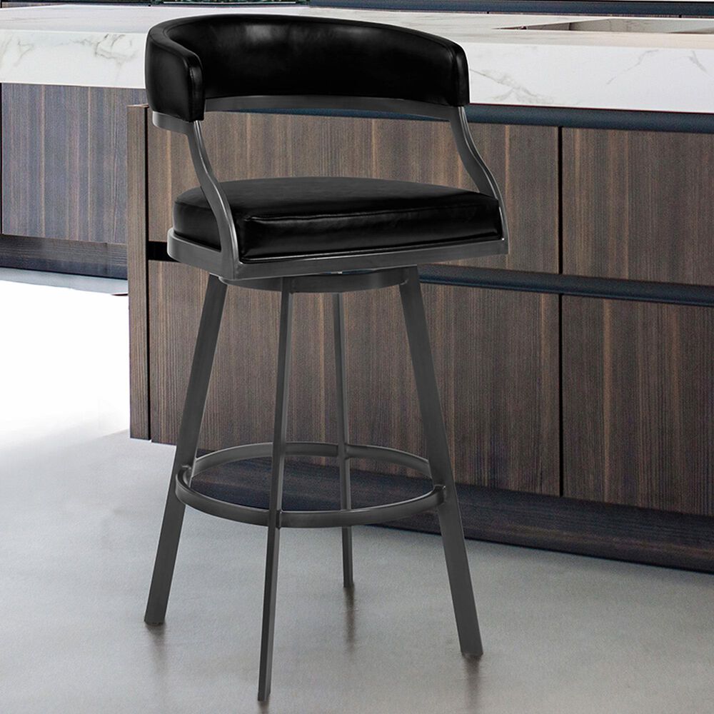 Blue River Dione 26&quot; Swivel Counter Stool in Vintage Black, , large