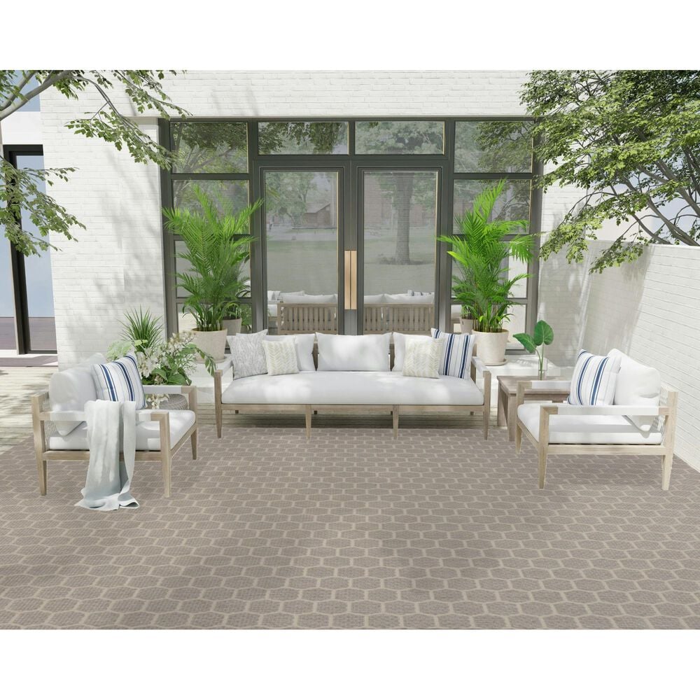 Nourison Twist Reversible 10&#39; x 14&#39; Grey Indoor/Outdoor Area Rug, , large