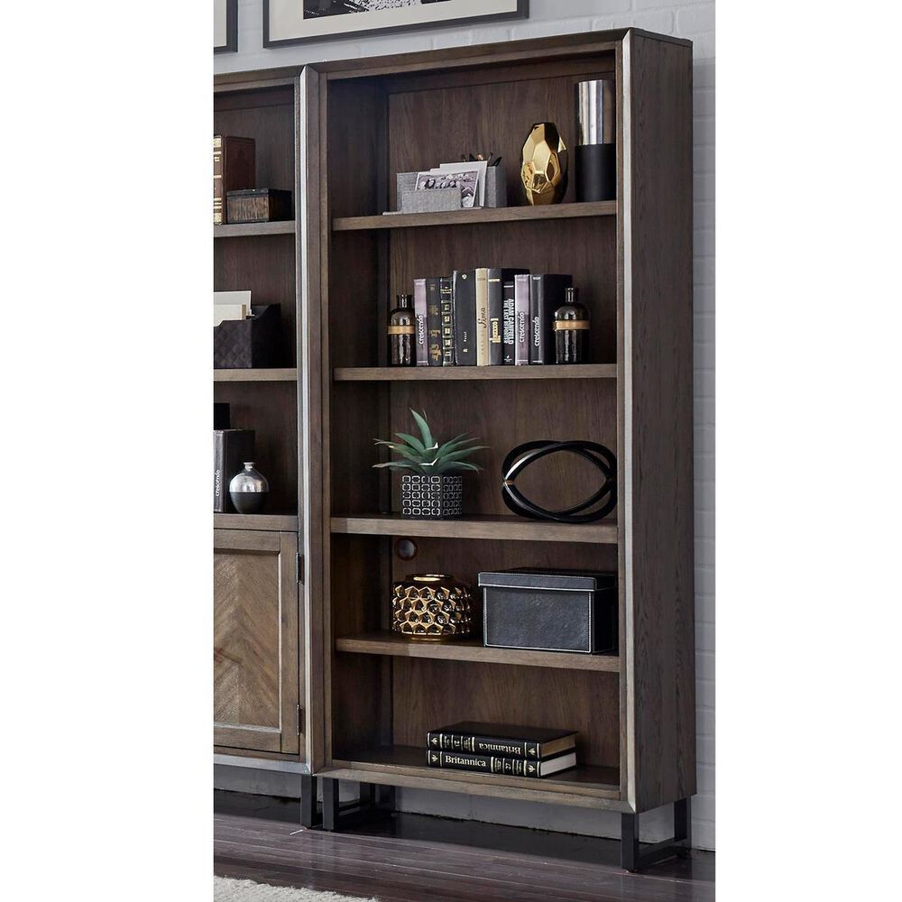 Riva Ridge Harper Point Open Bookcase in Fossil, , large
