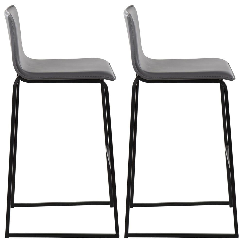 Lumisource Mara Barstool with Grey Cushion in Black &#40;Set of 2&#41;, , large