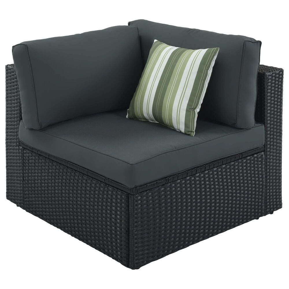 HOMLUX 7-piece Outdoor Conversation Set with Black Wicker in Gray, , large