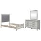 Belle Furnishings Reflections 3-Piece Queen Upholstered Bedroom Set in Pearl White and Rhinestone, , large