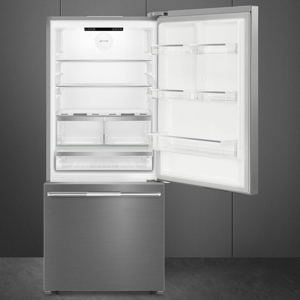SMEG 16.07 Cu. Ft. Bottom Mount Refrigerator in Stainless Steel, , large