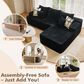 HOMLUX 2-Piece L-Shaped Sectional with Right Facing Chaise in Black, , large