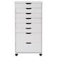 Linon Home Decor Cary 8-Drawer Rolling Cart in White Wash, , large
