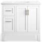 Kohler Quo 36" Single Bathroom Vanity in White with 3 cm Pure White Quartz Top and Oval Sink, , large