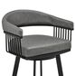 Blue River Chelsea 30" Swivel Barstool with Vintage Gray Cushion in Matte Black, , large