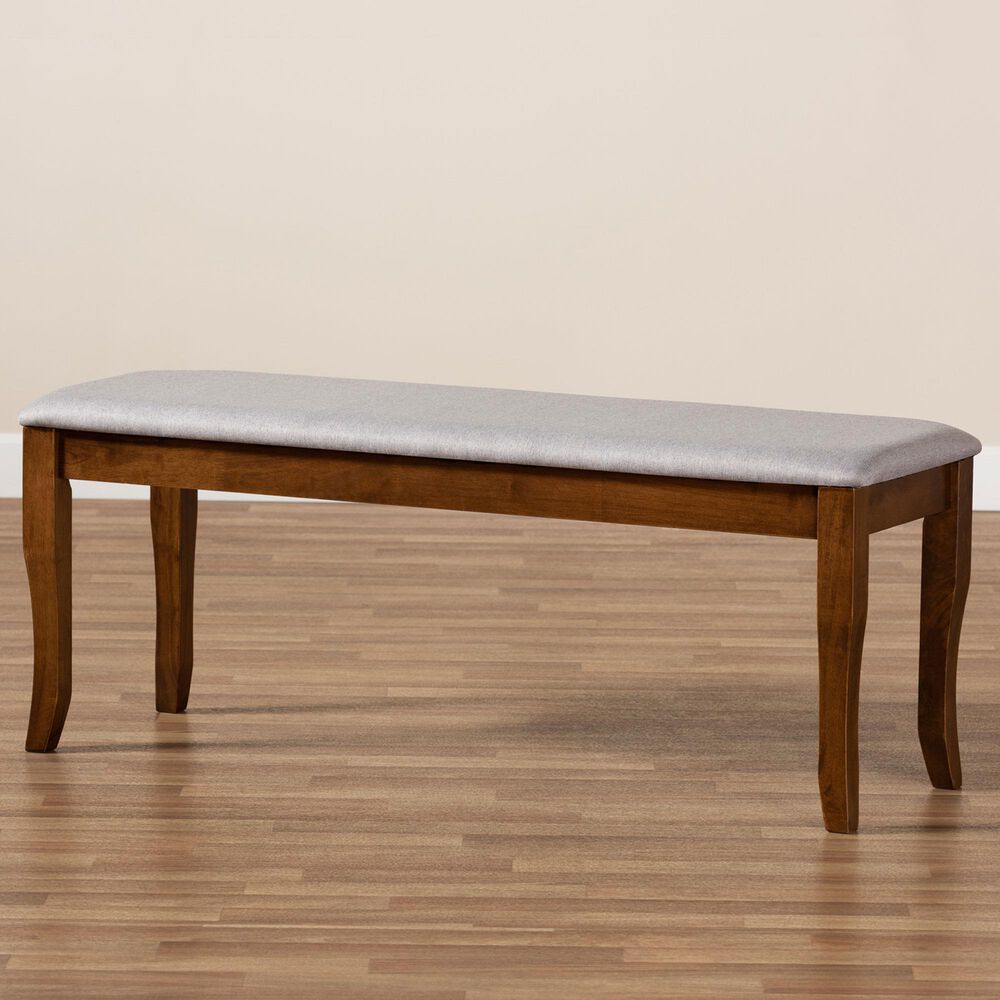 Baxton Studio Cornelie Dining Bench in Walnut Brown, , large