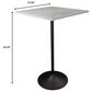Leisuremod LeisureMod Verve Collection Modern Bar Height Table Black Base with 27 Square Marbleized White Laminated  Top, , large