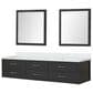 Lexora Home Castor 84" Double Bathroom Vanity in Black with 2 cm White Cultured Marble Top, Rectangular Sinks and 36" Mirrors, , large