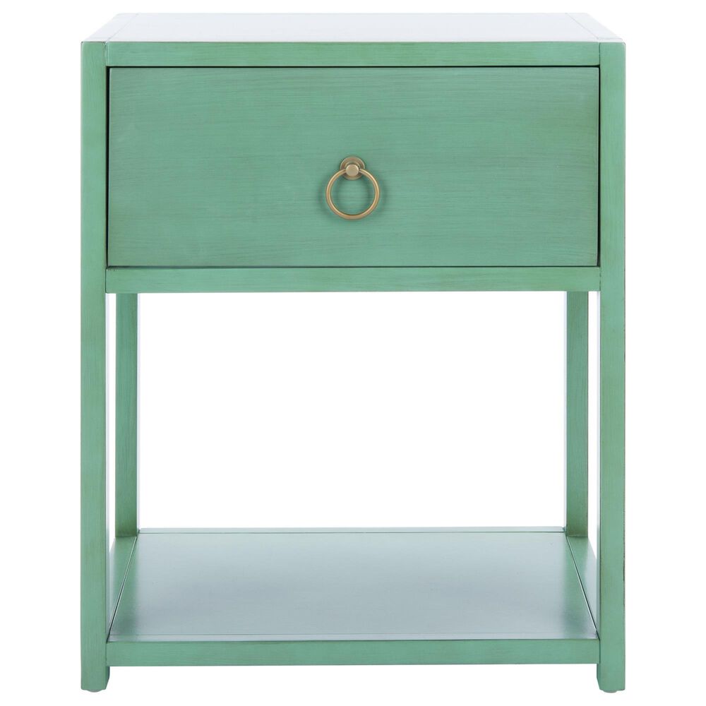 Safavieh Yudi 1 Drawer Nightstand in Turquoise, , large