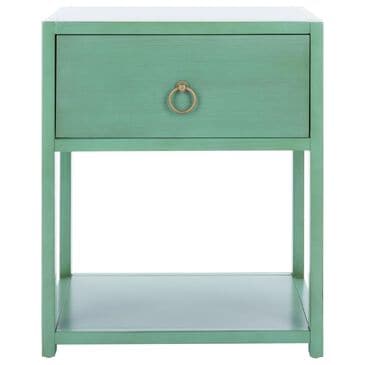 Safavieh Yudi 1 Drawer Nightstand in Turquoise, , large