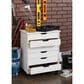 Linon Home Decor Cary 6-Drawer Wide Rolling Cart in White Wash, , large