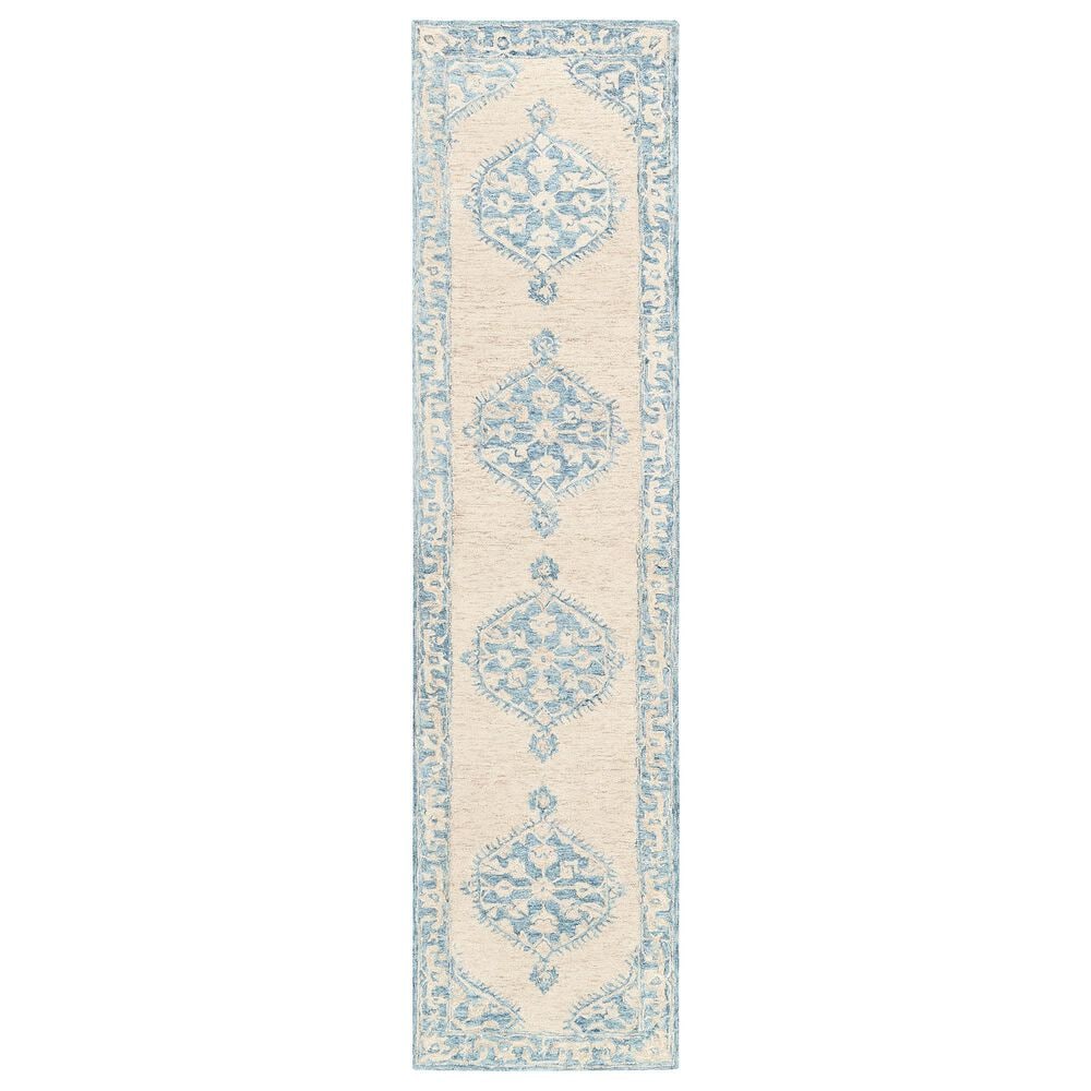 Surya Granada GND-2306 2'6" x 10' Pale Blue, Beige and Sky Blue Runner Rug, , large