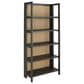 Ashley Abyard 5-Shelf Bookcase in Sandblasted Black and Natural, , large