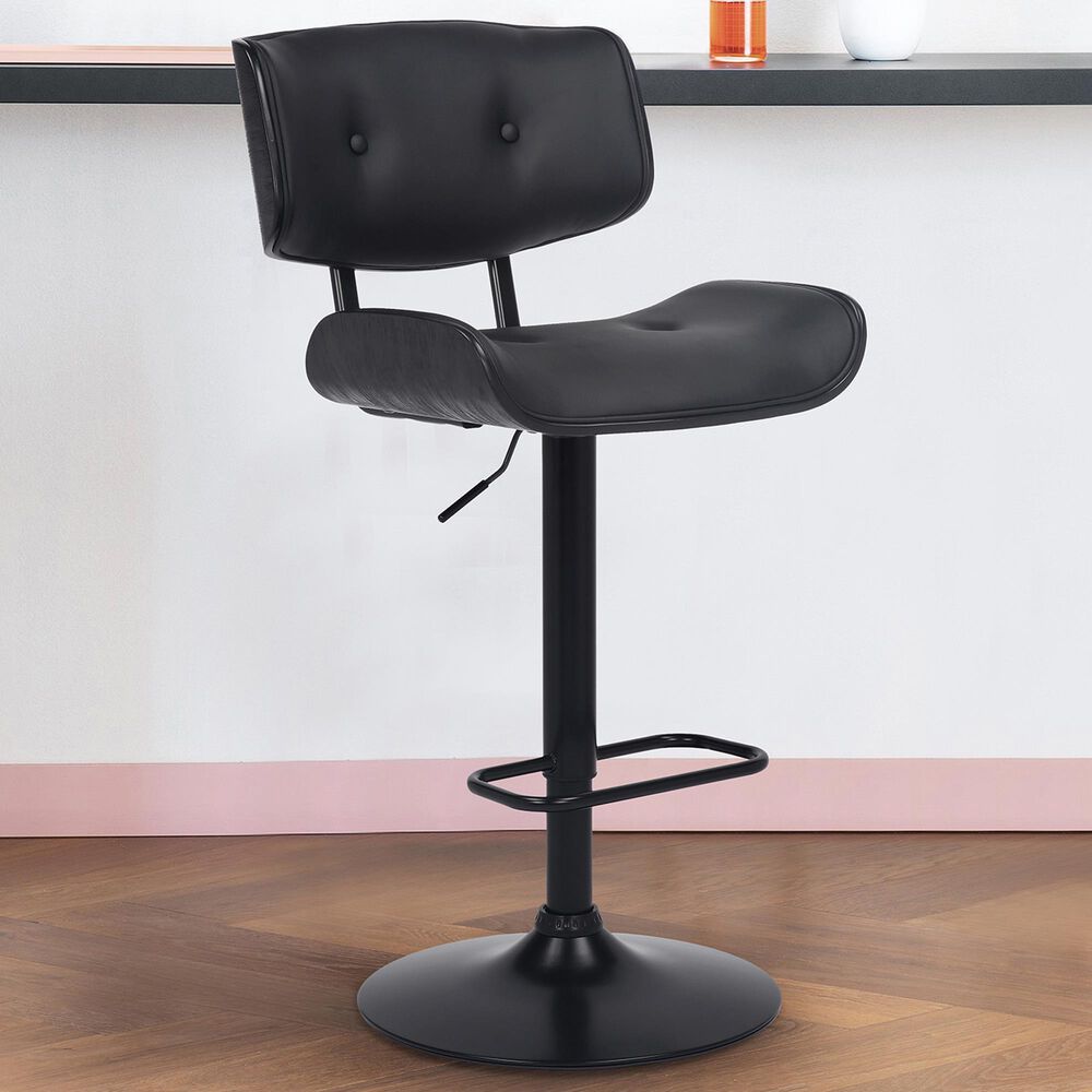 Blue River Brooklyn Adjustable Swivel Bar Stool in Black, , large