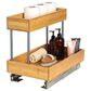 Household Essentials Glidez 2-Tier Pull-Out Storage Organizer for Under Sink or Cabinet Usein Natural and Chrome, , large