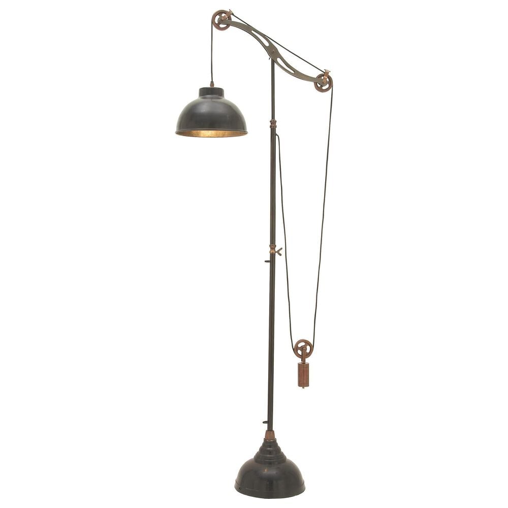 Maple and Jade Industrial Floor Lamp in Black and Copper, , large