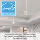 Hunter Stingray 60" Ceiling Fan with LED Light in Matte White, , large