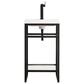 James Martin Vanities Boston 20" Single Bathroom Vanity in Matte Black with 3 cm White Glossy Resin Countertop and Rectangular Sink, , large