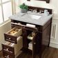 James Martin Vanities Brittany 30" Single Bathroom Vanity in Burnished Mahogany with 3 cm Victorian Silver Quartz Top and Rectangular Sink, , large