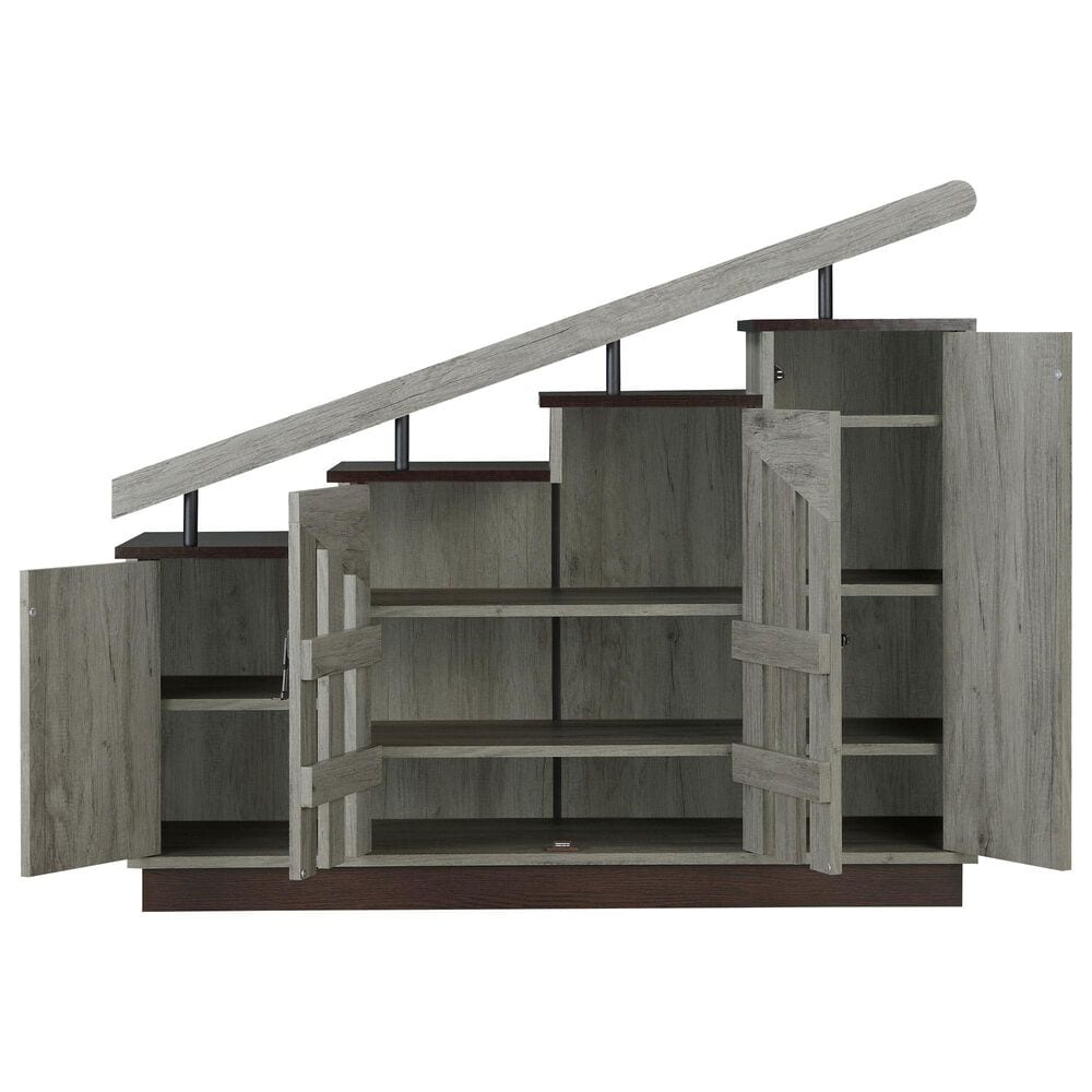 Furniture of America Lewis Shoe Storage Cabinet in Vintage Grey, , large