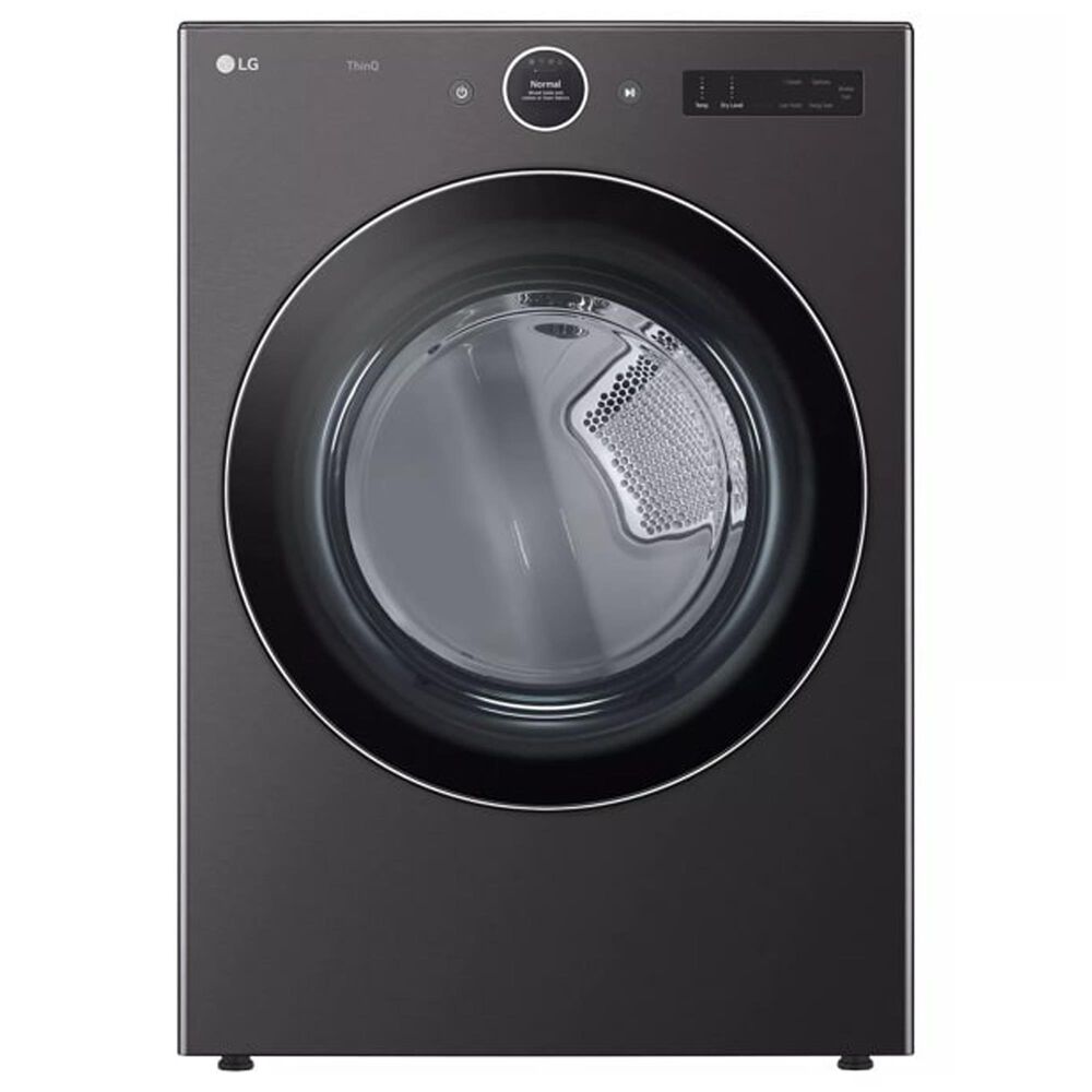 LG 7.3 Cu. Ft. Smart Front Load Gas Dryer with Built-In Intelligence and TurboSteam in Black Steel, , large